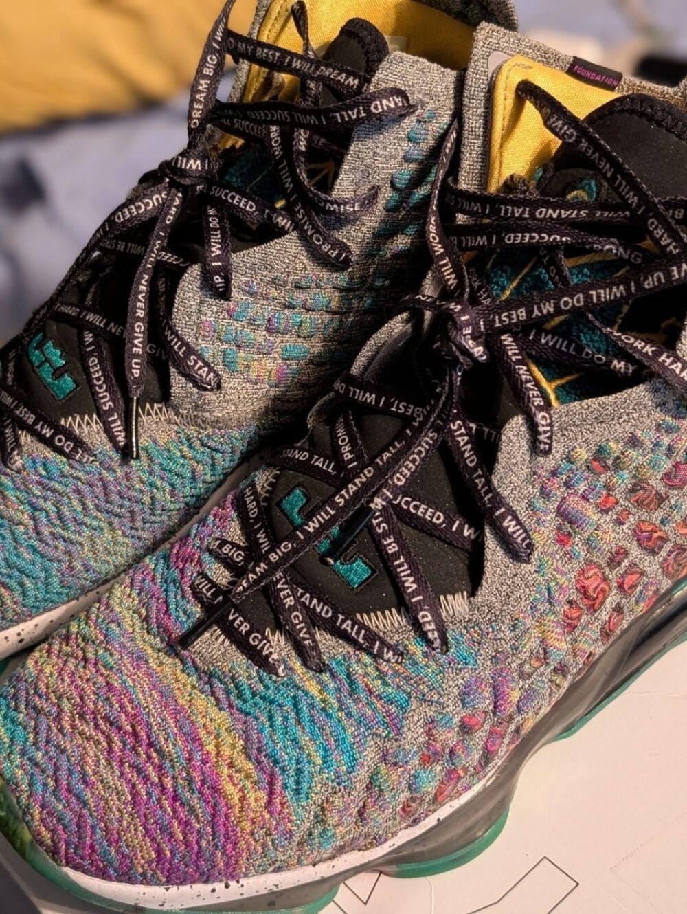 NIKE LEBRON WITH ABSTRACT TEXTURED AND KNIT DESIGN. Men's 13.5